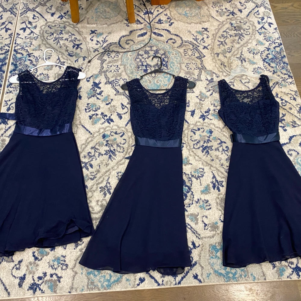 Navy Blue Bridesmaid Dresses.